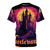 Castlevania-inspired vaporwave-style t-shirt with retro gaming and horror-themed graphics