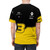 A high-quality t-shirt featuring a bold and vibrant design inspired by Formula One racing, featuring the colors and imagery associated with Daniel Ricciardo. - men back