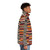 Scandinavian puffer jacket with ethnic geometric pattern - men side right