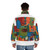 Primitive puffer jacket featuring a colorful abstract design with geometric shapes - men back