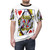 Queen of Hearts playing card design on a t-shirt - men front