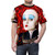 Whimsical surreal pop art t-shirt with a queen of hearts design - men front