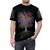 Colorful abstract design featuring musical notes, trees, and nature elements on a t-shirt. - men front