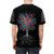 Colorful abstract design featuring musical notes, trees, and nature elements on a t-shirt. - men back