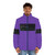 Purple puffer jacket with world of warcraft and warcraft meme designs - men front