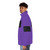 Purple puffer jacket with world of warcraft and warcraft meme designs - men side left