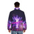 Praise the Sun 80s Puffer Jacket with Dark Souls, Synthwave, and Retro Gaming Inspired Design - men back