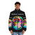 Epic mythical creatures fantasy art puffer jacket design - men front