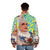 Verka Serduchka wearing a colorful puffer jacket on stage - men back