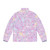 Retro Nintendo-inspired puffer jacket with pastel colors and cute video game graphics - Back