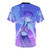 Lapis Lazuli inspired abstract blue and purple all-over print t-shirt - Back