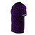 Stylish t-shirt featuring a classy damask pattern design in shades of purple and black - men left