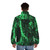 Matrix-inspired puffer jacket featuring the iconic green digital rain code - men back