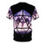 Mystic dragon design on a purple t-shirt with a 20-sided die - Back