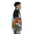 Enlightened puffer jacket with psychedelic fox and third eye design - men side right