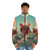 Retro puffer jacket with surreal collage design by Frank Moth - men front