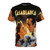 Vintage-style all-over print t-shirt featuring the classic 1942 film Casablanca