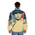 Pop art inspired puffer jacket with jazz music and performance theme - men back