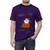 Pumpkin and ghost graphic t-shirt with stars on a purple background - men front