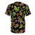 Alluring carnivorous plants printed on a black t-shirt, featuring a nature-inspired pattern. - Back