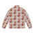 Quirky pizza puffer jacket with whimsical weenie graphics - Back