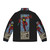 Retro British superhero pop art style puffer jacket - Back