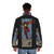 Retro British superhero pop art style puffer jacket - men back