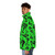The Riddler inspired green puffer jacket with question mark design - men side left