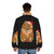 Pomeranian dog wearing a puffer jacket with Christmas lights design - men back