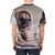 A soft, on-demand printed t-shirt featuring a pug dog resting on a cozy animal-themed bed. - men back