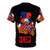 Colorful rebel flag graphic t-shirt with psychedelic animal print design - Back
