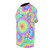 Vibrant psychedelic summer t-shirt with colorful mandala design - men left