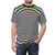 Vibrant abstract t-shirt with psychedelic, color-exploding optical illusion pattern - men front