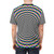 Vibrant abstract t-shirt with psychedelic, color-exploding optical illusion pattern - men back