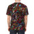 Vibrant psychedelic t-shirt featuring a cartoon design with swirling patterns and abstract shapes - men back