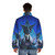 Elric At The End of Time fantasy puffer jacket with Stormbringer sword and sorcery design - men back