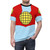 Captain Planet inspired all-over print t-shirt design featuring the eco hero character - men front