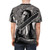 A vibrant t-shirt featuring an illustration of an Indian sitar player performing classical music. - men back