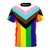 Colorful progressive pride flag design printed on a high-quality t-shirt