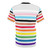 Inclusive Progress Pride Stripes T-shirt with colorful pride flag design. - Back