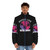Pogue Life Distressed Puffer Jacket with Sunset Design - men front