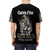 Black sails pirate captain graphic design on a white t-shirt - men back