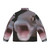 A puffer jacket featuring a cute and funny pog fish or poggers fish design - Back