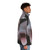 A puffer jacket featuring a cute and funny pog fish or poggers fish design - men side right