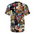 Vibrant collage design featuring various music artists and bands on a high-quality AOP t-shirt - Back