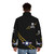 Vf84 Jolly Rogers F14 Tomcat Puffer Jacket with military aviation insignia and design - men back