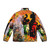 Vintage abstract surreal print puffer jacket featuring Salvador Dali-inspired imagery - Back
