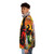 Vintage abstract surreal print puffer jacket featuring Salvador Dali-inspired imagery - men side left