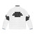 "Pleased to Meet You" puffer jacket featuring a minimalist typographic design - Back