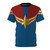 Inspired Captain Alien Superhero Costume T-Shirt featuring a blue and red uniform with a gold star logo